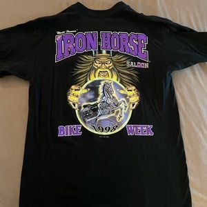 Vintage Anvil Single Stitch 1998 Bike Week Iron Horse Saloon T-Shirt